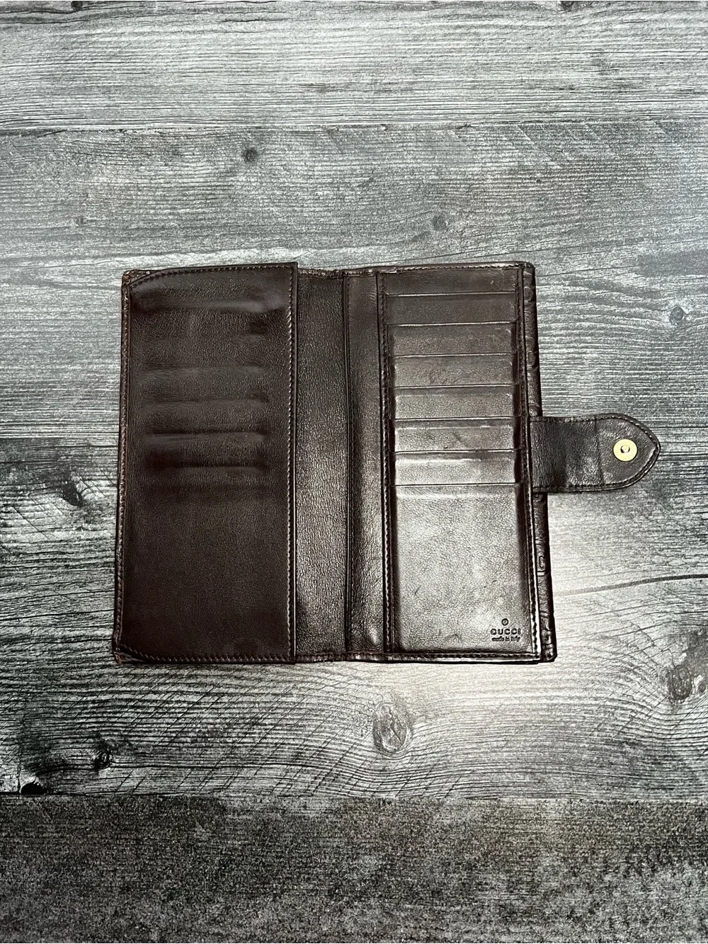 Authentic Gucci Chocolate Brown GUCCISSIMA Wallet with Heart - Picture 5 of 13